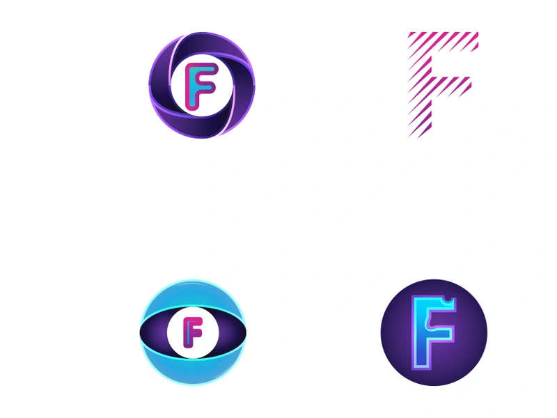 Abstract logo element initial letter F geometric shape. Minimalist and modern F Logo design. Logo can be used for branding and business cards.