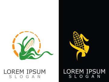 Corn simple logo design agriculture farming vector template preview picture