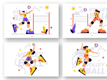 10 Volleyball Player Illustration