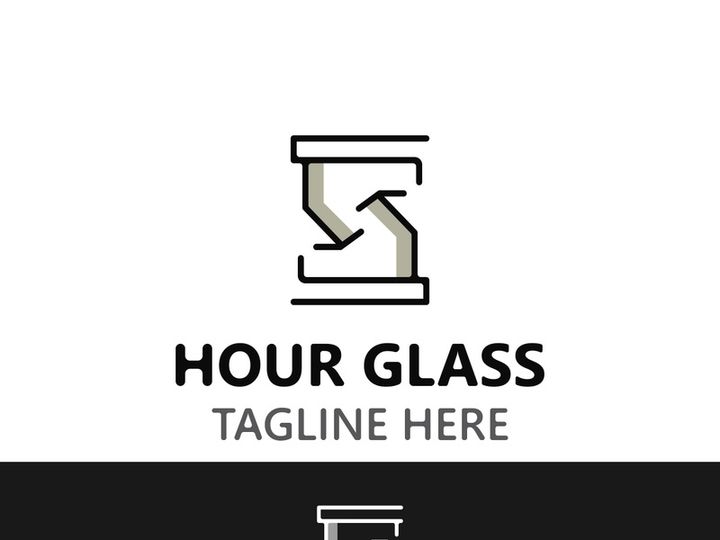 Hourglass logo ancient vintage style object design template flat vector