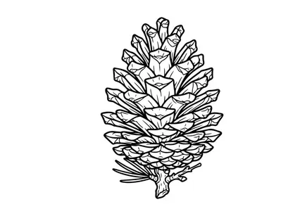 Close-up of a pine cone on white background. Natural botanical detail for nature and environmental themes.