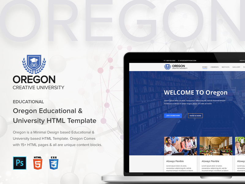 Oregon - Education MultiPage HTML Template