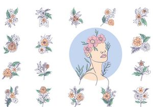 Line Art Flower, Wall Art and Decoration