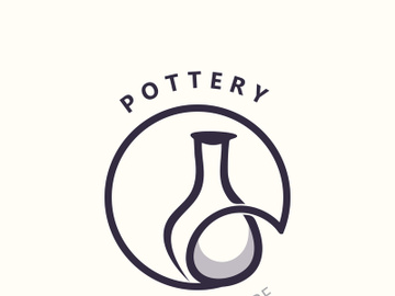 Pottery logo design handmade, creative traditional mug craft sign concept inspiration nature workshop preview picture