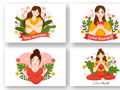 12 Women Self Love Illustration