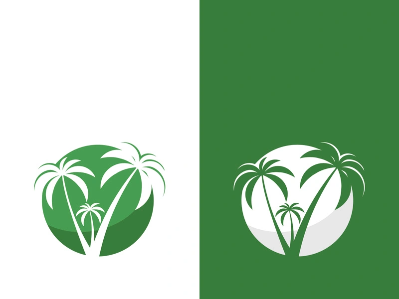 Palm tree summer logo template vector illustration