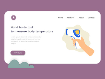 Hand hold tool to measure body temperature vector illustration preview picture