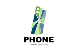 Smartphone Logo, Communication Electronics Vector, Modern Phone Design, For Company Brand Symbol