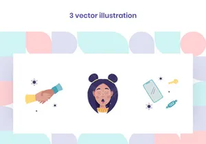 Vector illustrations and animation on the theme of coronavirus and colds