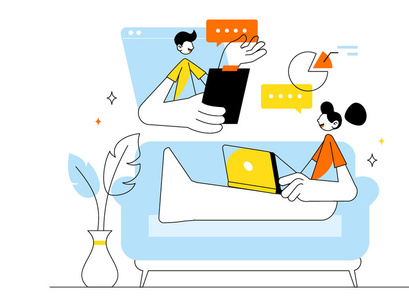 10 Home Remote Working Setup Illustration