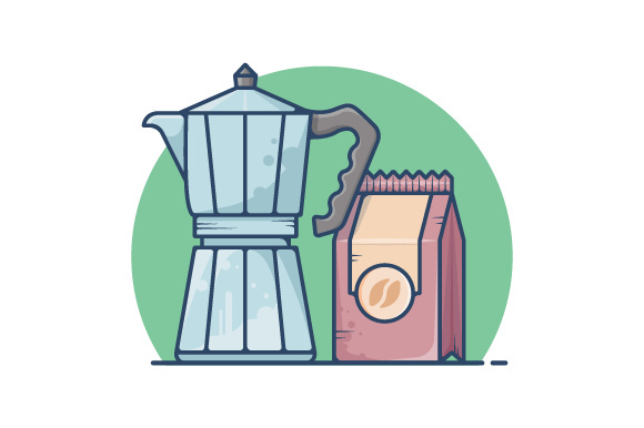 Italian Coffee Maker Illustration