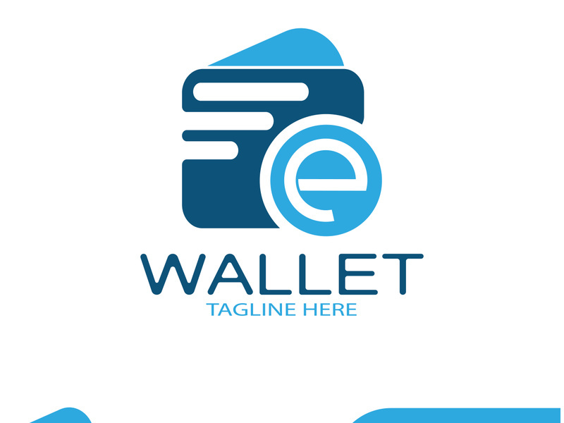 e wallet logo design illustration icon with a simple modern concept, for electronic wallets, digital money storage applications, digital savings, digital money transactions,vector