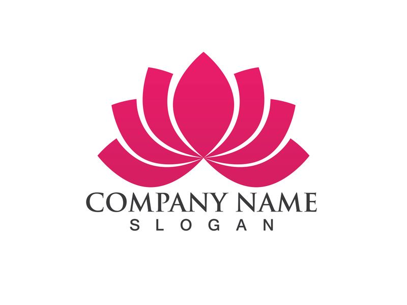 People yoga health in lotus flower logo