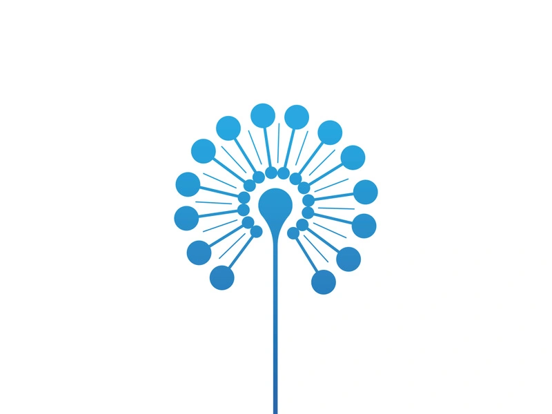 Dandelion flower logo vector