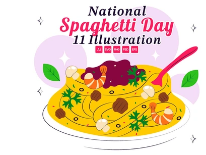 11 National Spaghetti Day Illustration