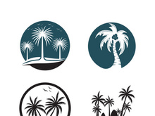 Palm tree summer logo template vector illustration