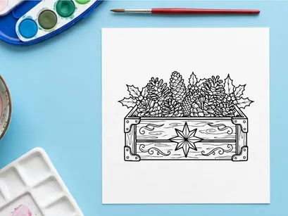Arte vetorial de Natal com espigas e estrela para decoração festiva de casa