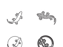 Lizard Chameleon Gecko Silhouette black vector