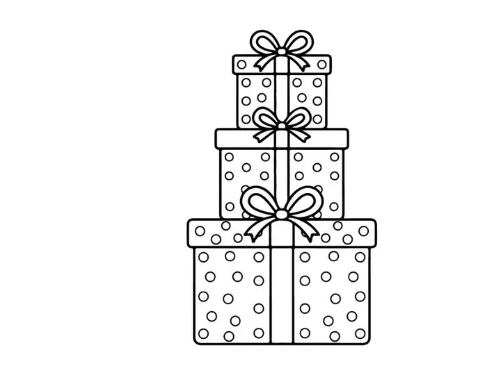 Stacked Christmas gift boxes with ribbons and bows for holiday celebration and festive decor