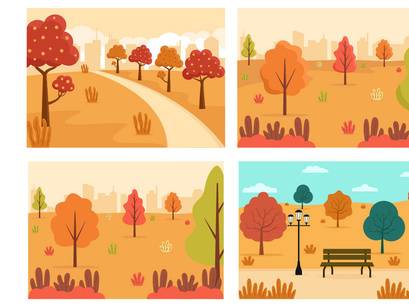 22 Autumn Background Landing Page Illustration