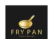 frying pan and spatula logo, kitchen cooking equipment, for business, company, restaurant