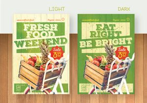 Organic Food Poster/Flyer - Bicycle with vegetables