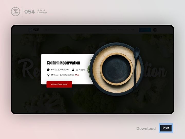 Confirm Reservation | Daily UI challenge - 054/100