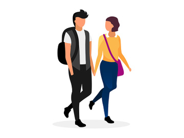 University students in love flat vector illustration preview picture