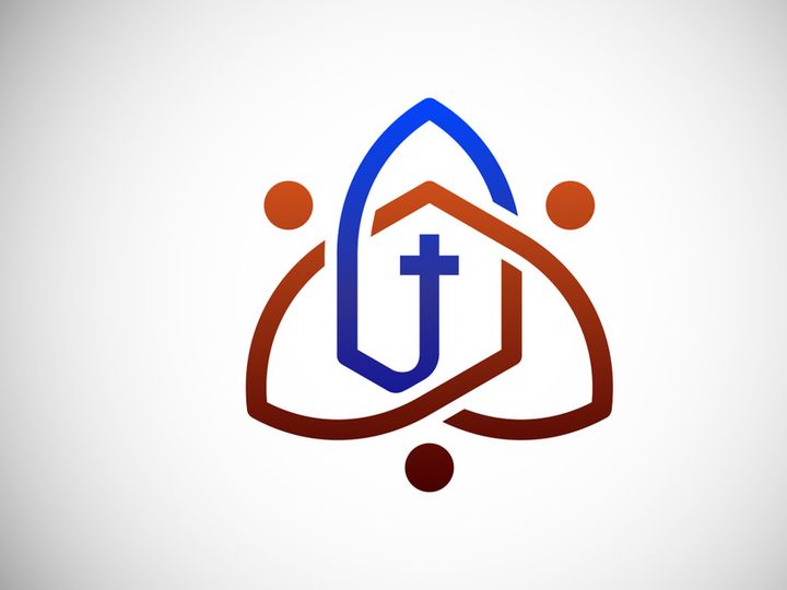 Church logo. Christian sign symbols. The Cross of Jesus