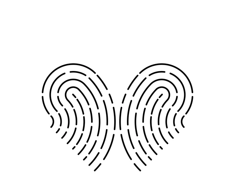 Digital fingerprint vector illustration logo icon