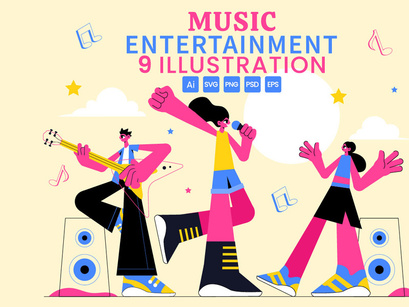 9 Music Entertainment Illustration