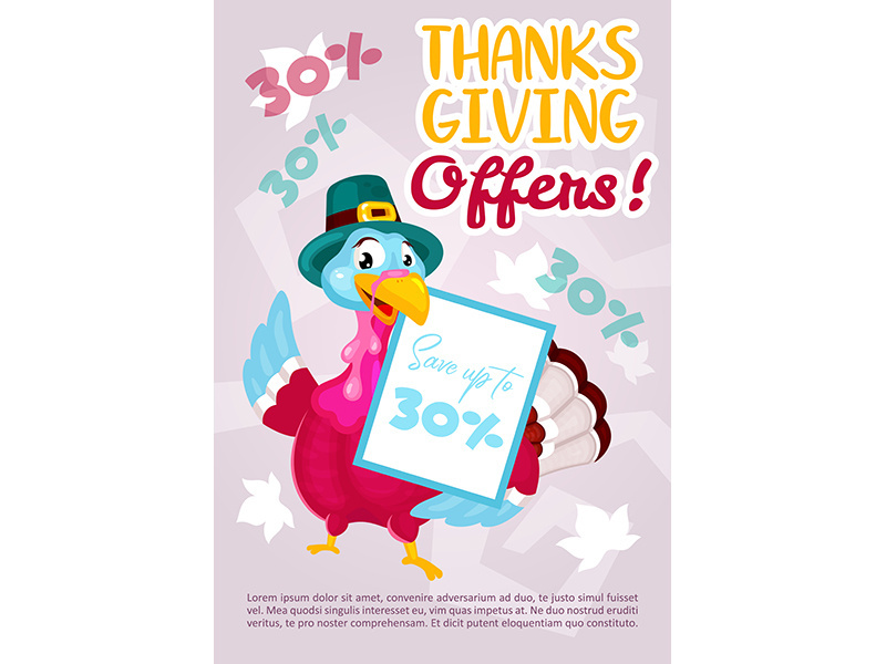 Thanksgiving offers poster vector template