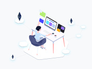 Isometric Graphic Blockchain Data