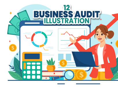 12 Business Audit Documents Illustration