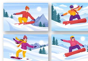 14 Snowboarding Illustration