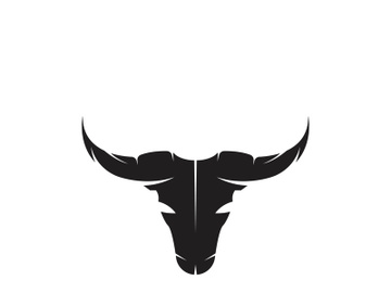 Retro vintage bull head horns logo. preview picture