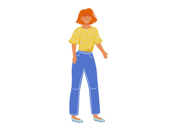 Dancing young woman flat vector illustration preview picture