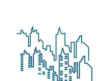 Modern city skyline icon silhouette vector illustration design