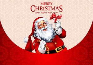 ChristmasVector Illustration of Santa Claus carrying sack full of gifts