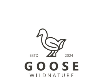 Animal Goose bird nature logo with modern style inspiration. premium design preview picture