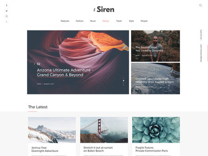 The Siren: One-page blog/magazine design concept