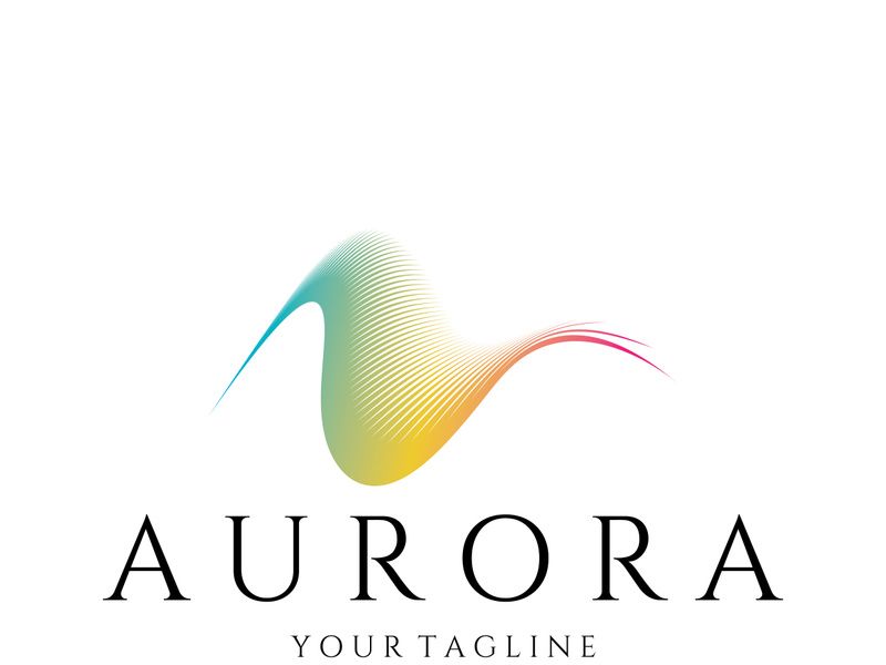 aurora logo design icon illustration vector template