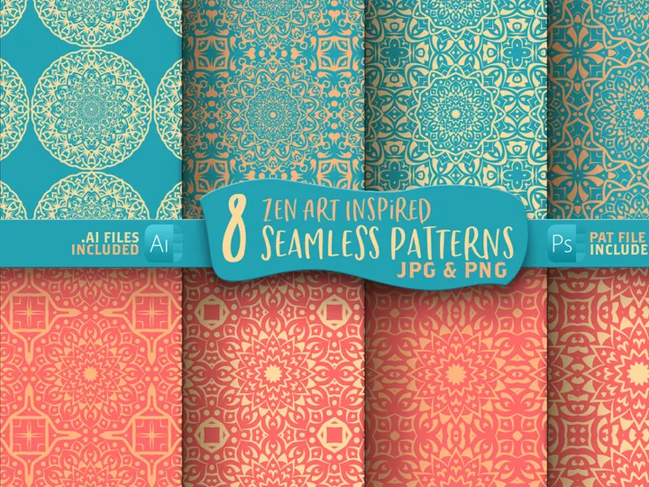 Mandala Seamless Digital Paper Patterns