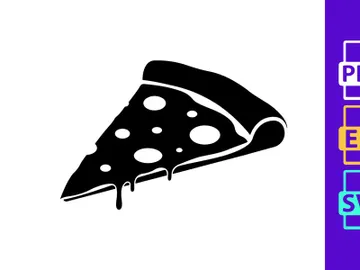 Pizza Slice Dripping Cheese Icon Vector preview picture