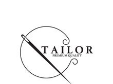 Tailor logo icon illustration template combination of buttons for clothes, thread and sewing machine, for clothing product design