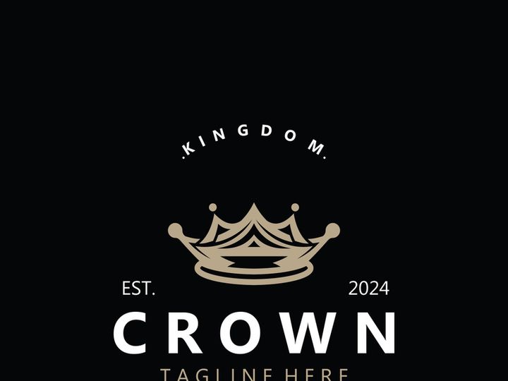 Crown logo simple design template. Vintage Crown Logo Royal King Queen concept symbol icon
