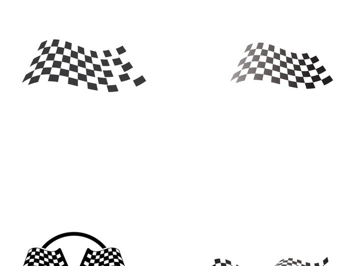 Creative and modern racing flag logo design.