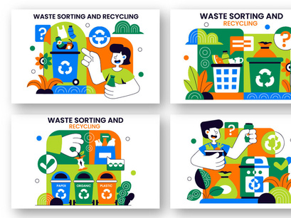 10 Waste Sorting and Recycling Illustration