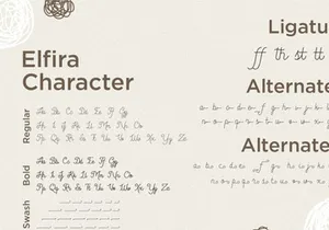 Elfira - Handwritten Monoline Script Font - Family