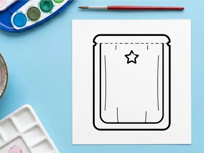 Minimalist Christmas gift card icon with star symbol for holiday season festive design